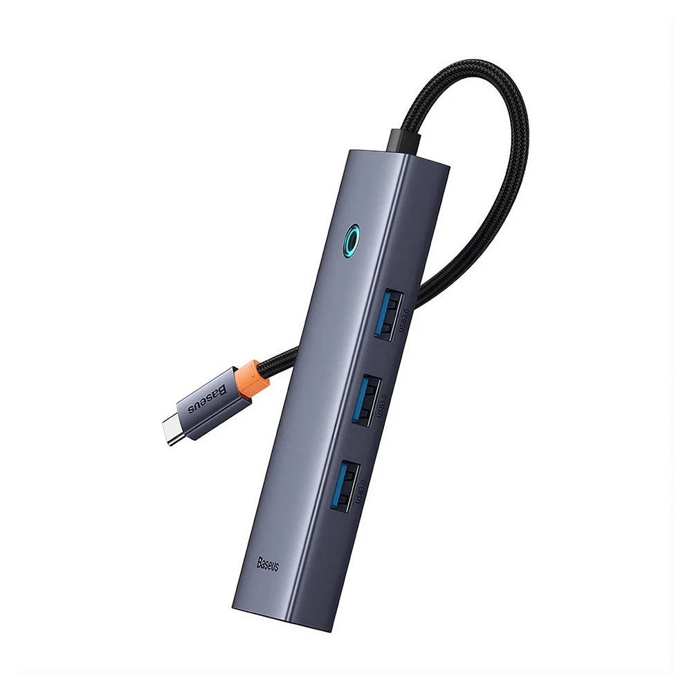 Baseus hub 6in1 type-c to hdmi4k@60hz*1+usb-a 3.0*4+pd*1, ultrajoy series, space gray 2