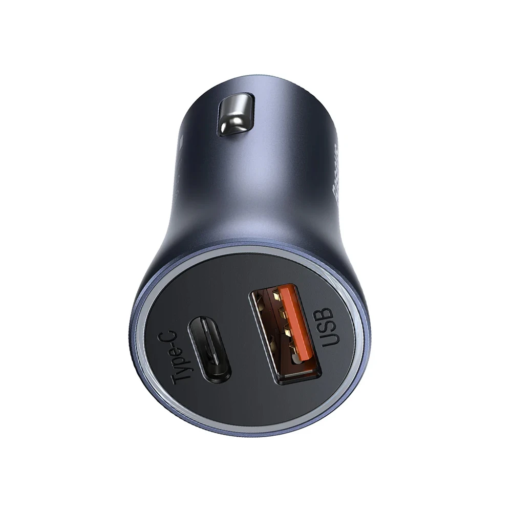 Baseus car charger 1*type-c+1*usb-a 40w 1m, golden contactor pro, black 2