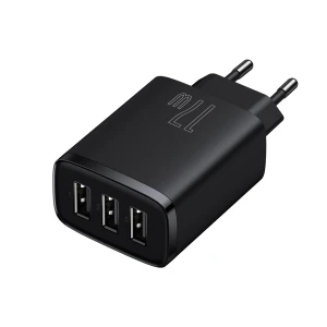Baseus wall charger 3*usb-a, compact series, black Thumbnail 3
