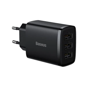 Baseus wall charger 3*usb-a, compact series, black Thumbnail 2