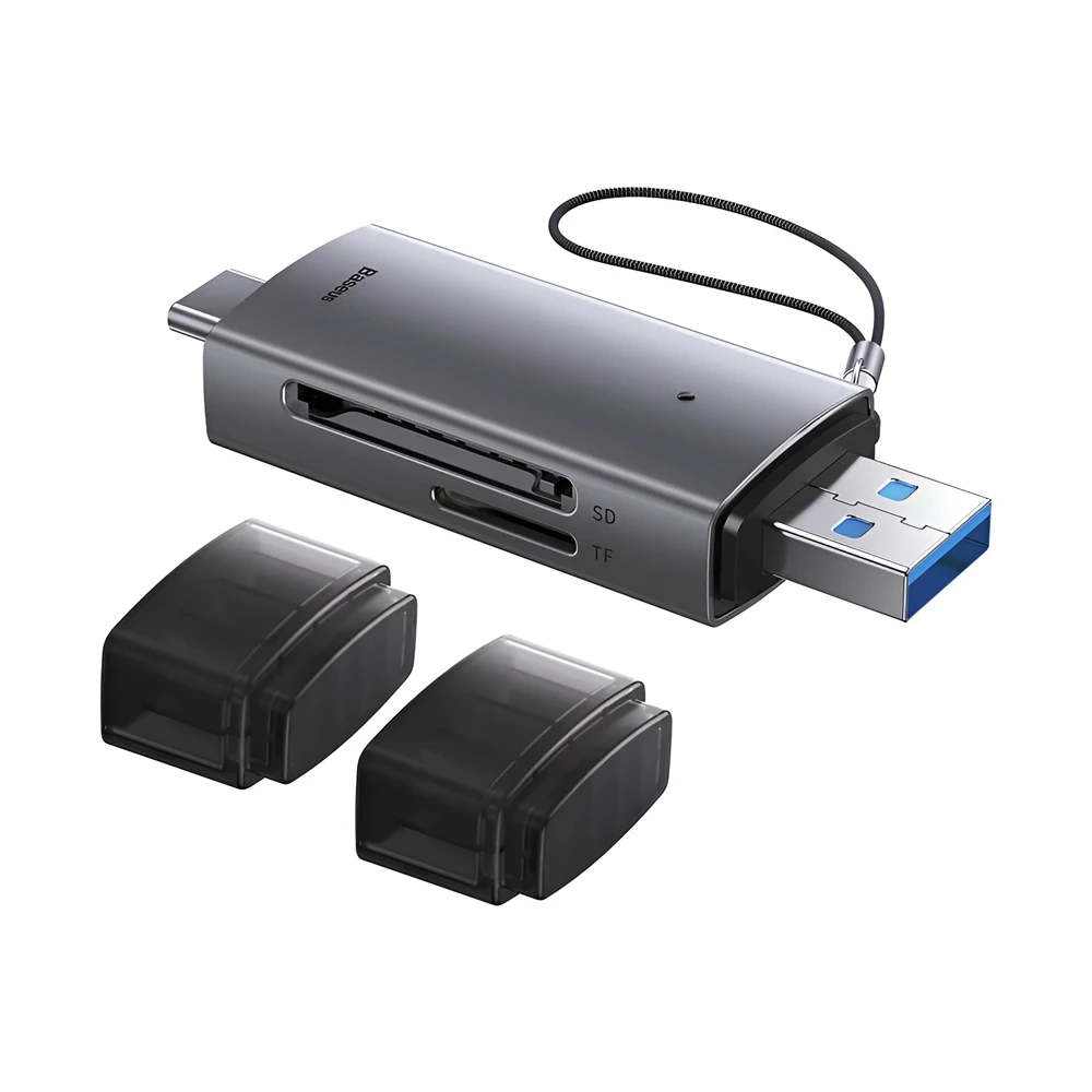 Baseus card reader 2in1 type-c 3.0 to usb-a 3.0 to tf/sd lite series, black 2