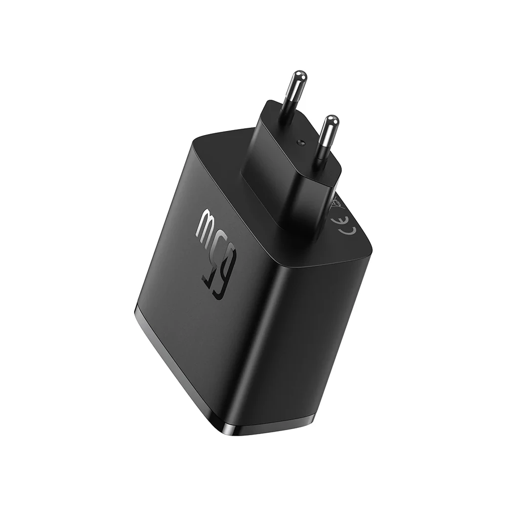 Baseus wall charger gan 2*type-c+1*usb-a 65w, cube pro series, cluster black 3