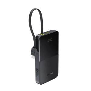 Baseus power bank 10000mah 22.5w with cable type-c 0.3m, enerfill fc51 bipow2 pro digital display , cosmic black