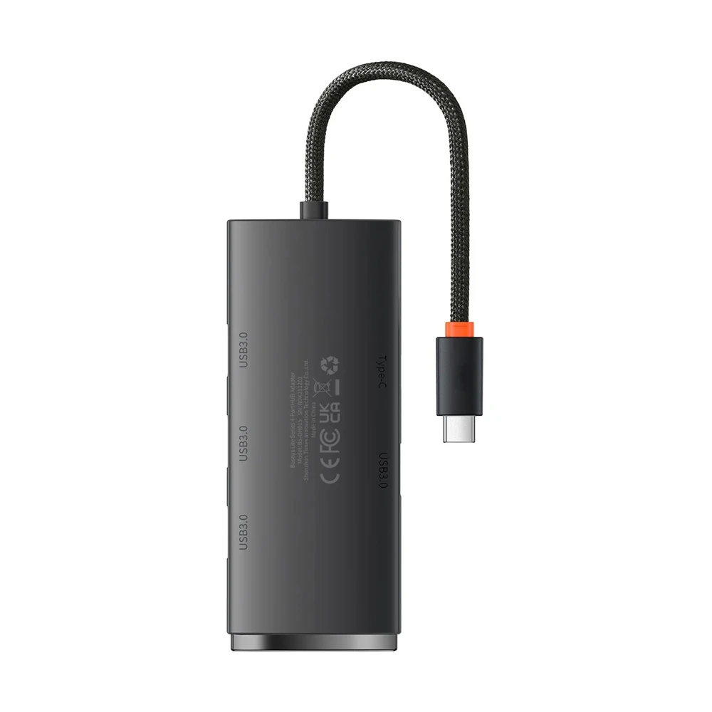 Baseus hub 4in1 type-c 3.0 to 4*usb-a 1*type-c 3.0 lite series, black 2