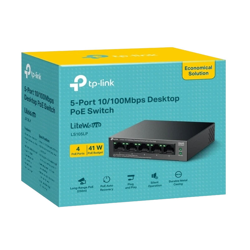 Comutator poe tp-link ls105lp, 4x ieee 802.3af 2