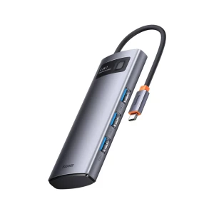 Baseus hub 4in1 type-c to 4+usb-a, metal gleam series, space gray Thumbnail 2