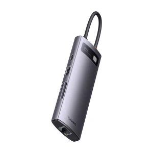 Baseus hub 4in1 type-c to 4+usb-a, metal gleam series, space gray Thumbnail 3