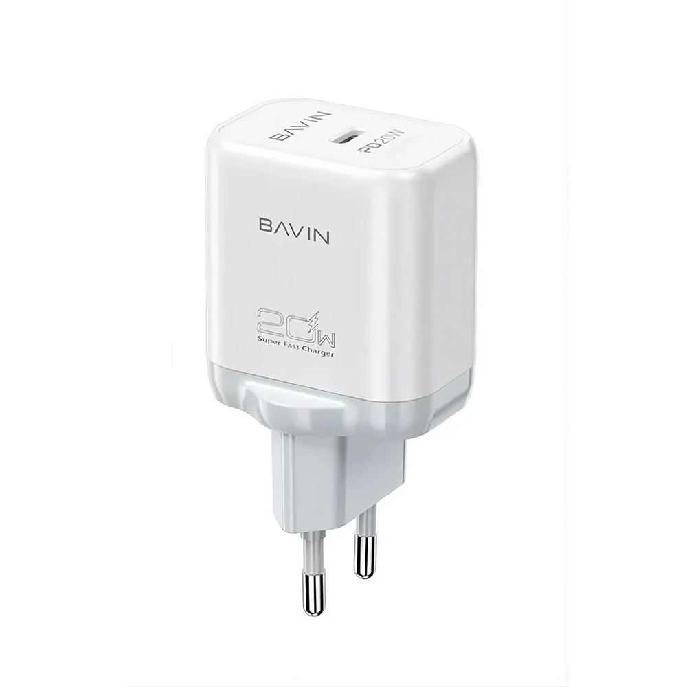 Bavin wall charger pd 20w fast charge + cable type-c to lightning, white 2