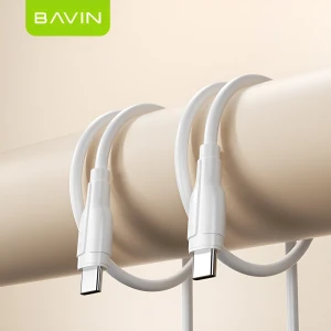 Bavin charging & data cable type-c to type-c, tpe, 1m, 18w, white Thumbnail 2