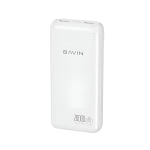 Bavin power bank 20000mah, quick charging, dual usb output, white