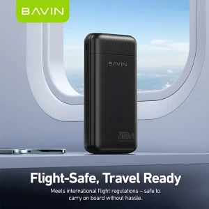 Bavin power bank 20000mah, quick charging, dual usb output, black Thumbnail 2