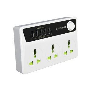 Bavin power socket 3 outlets + 4 usb 3.4a, intelligent timer control, eu plug, white Thumbnail 2