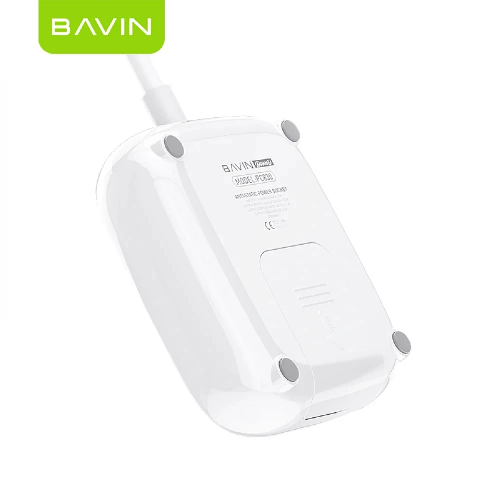 Bavin power socket, 3 outlets + 1 type-c pd 20w + 3 usb qc 3.0, child protection, 1.5m, black 3