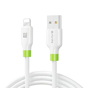 Bavin charging & data cable usb to lightning, silicone, 1m, 20w, white
