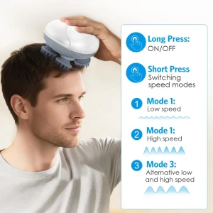 Adomii smart scalp head massager portable wet & dry, white Thumbnail 3