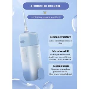Bomstom electric water flosser 200ml 3 modes compact telescopic, blue Thumbnail 3