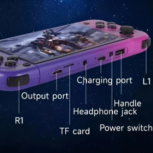 Портативная ретро игровая консоль g50v 5.0 дюймов, 64gb, hd вывод, встроенные игры, фиолетовая Thumbnail 3