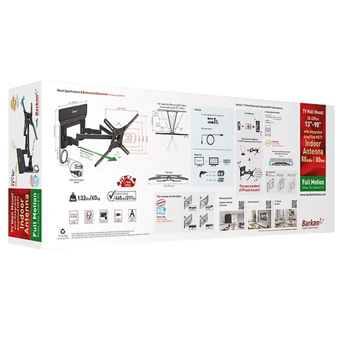 Suport tv de perete barkan vtm464l, negru 3