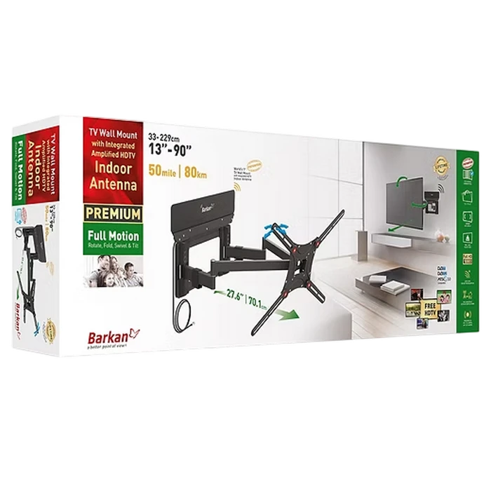 Suport tv de perete barkan vtm464l, negru 6