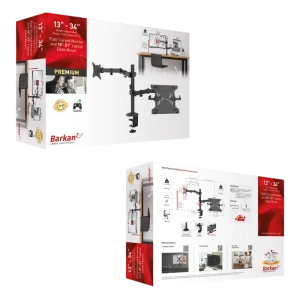 Suport birou pentru monitoare barkan m141lt, negru Thumbnail 2