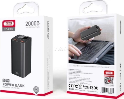 Baterie externă xo pb97 pd65w pentru laptop 20000mah negru 3