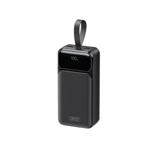 Baterie externă xo pr298 cu încărcare rapidă, afișaj digital, 65w (port usb-c / usb-a 22.5w), 30000mah, neagră