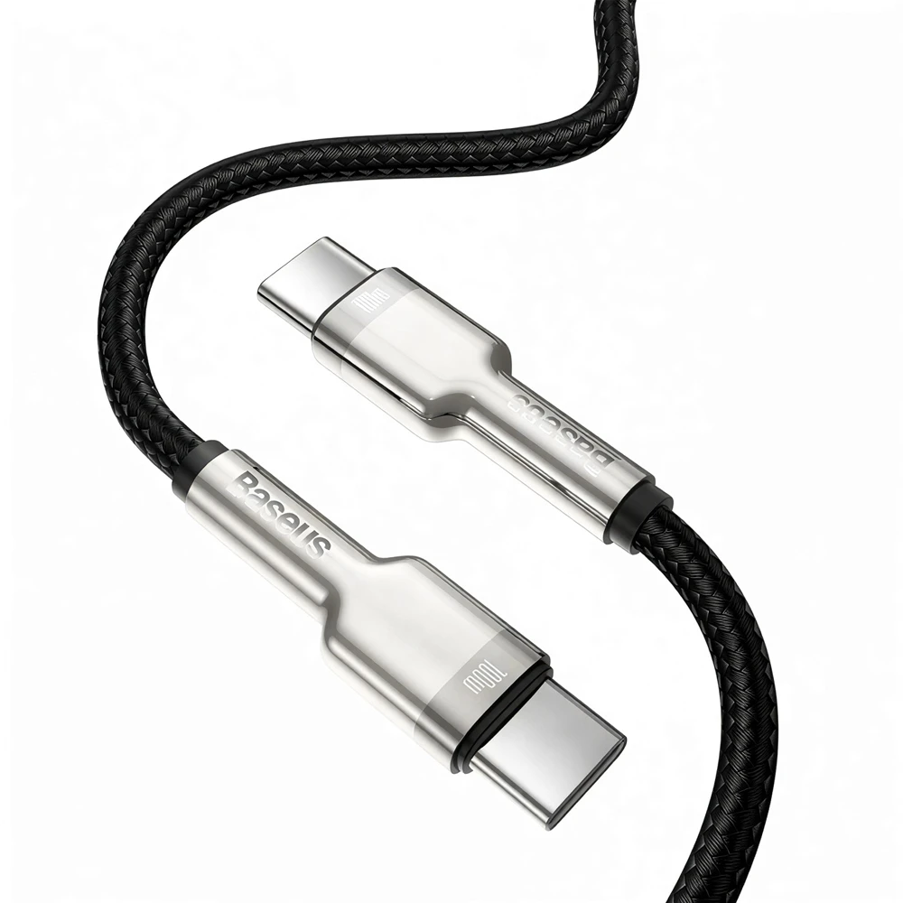 Baseus cable type-c to type-c 100w 1m, cafule metal series, black 2