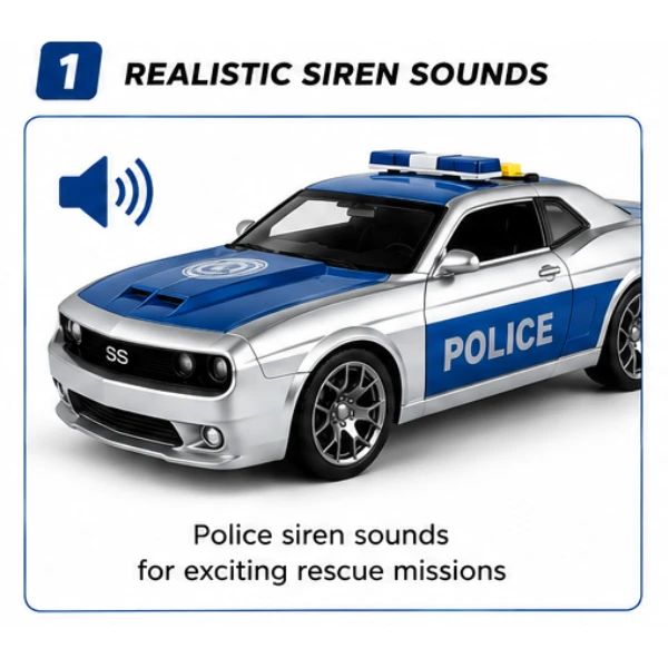 Mașinuță de poliție 1:18 (lumină / sunet) 4