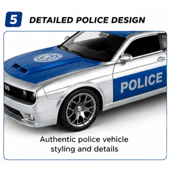 Mașinuță de poliție 1:18 (lumină / sunet) 8