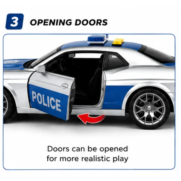 Mașinuță de poliție 1:18 (lumină / sunet) 6