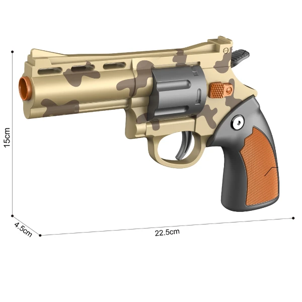 Revolver mecanic cu gloanțe moi, galben 4