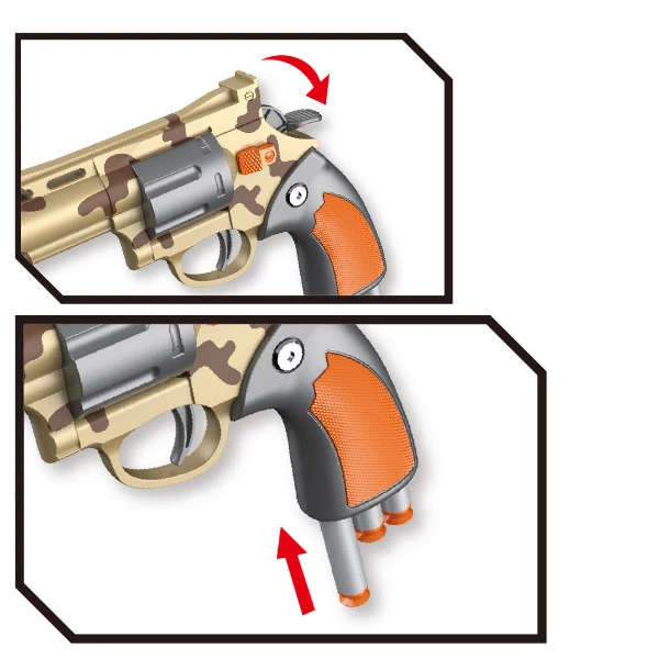 Revolver mecanic cu gloanțe moi, galben 6