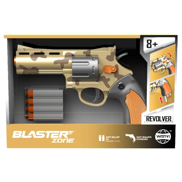 Revolver mecanic cu gloanțe moi, galben 3