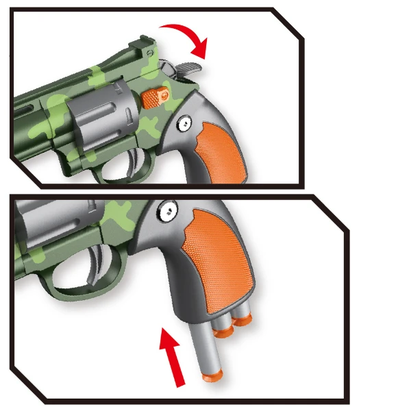 Revolver mecanic cu gloanțe moi, verde 6