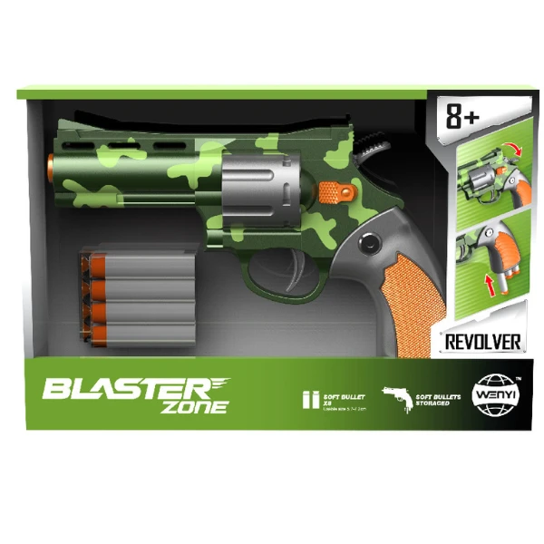 Revolver mecanic cu gloanțe moi, verde 3