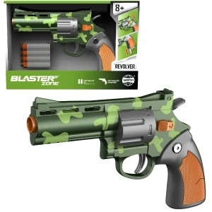 Revolver mecanic cu gloanțe moi, verde