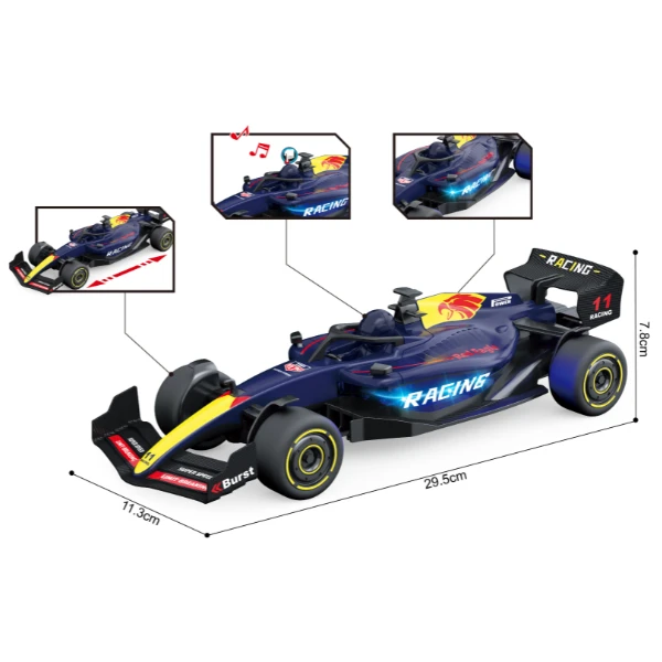1:18 mașină de curse f1 cu inerție , (lumină/sunet) 4