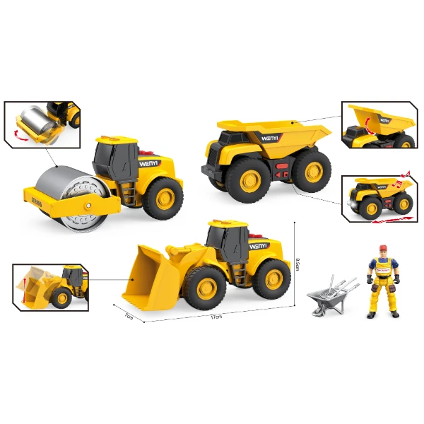1:32 set utilaje de construcții cu fricțiune (lumini /sunete) 8