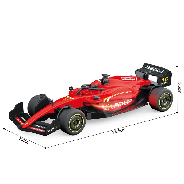 1:18 mașină de curse f1 cu mecanism pull-back , (lumină/sunet), roșie 4
