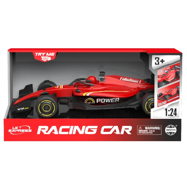 1:18 mașină de curse f1 cu mecanism pull-back , (lumină/sunet), roșie 3