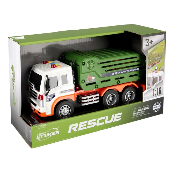 1:16 camion de salvare pentru transportarea animalelor cu fricțiune (lumini /sunete) 9