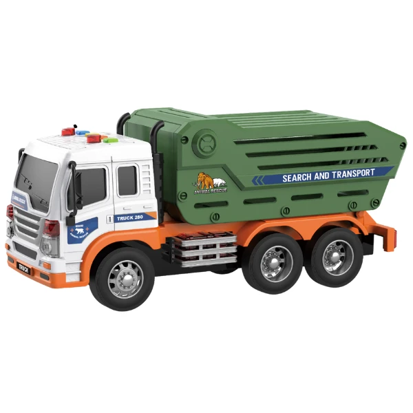 1:16 camion de salvare pentru transportarea animalelor cu fricțiune (lumini /sunete) 2