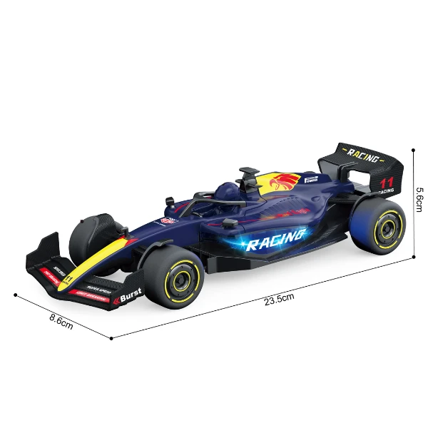1:18 mașină de curse f1 cu mecanism pull-back , (lumină/sunet), albastră 4