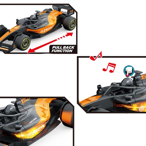 1:18 mașină de curse f1 cu mecanism pull-back , (lumină/sunet) 6