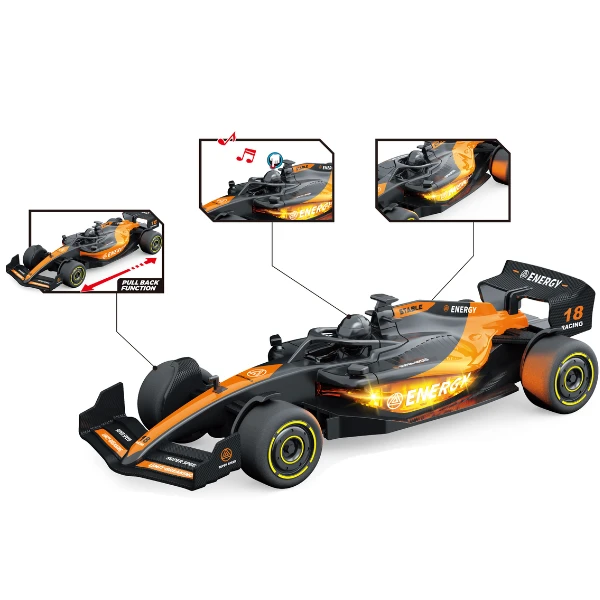 1:18 mașină de curse f1 cu mecanism pull-back , (lumină/sunet) 5