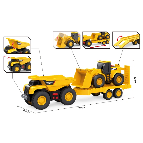 1:32 basculantă cu cilindru compactor cu fricțiune (lumini /sunete) 4
