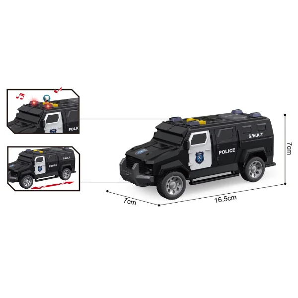 1:32 set vehicule de poliție cu fricțiune (lumini / sunete) 8