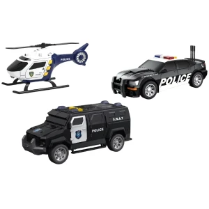 1:32 set vehicule de poliție cu fricțiune (lumini / sunete) Thumbnail 2