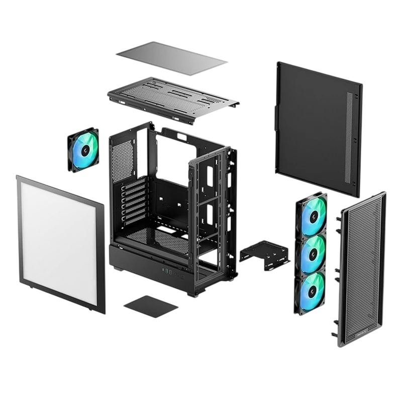 Компьютерный корпус deepcool cc550 4f, midi-tower, без блока питания 11