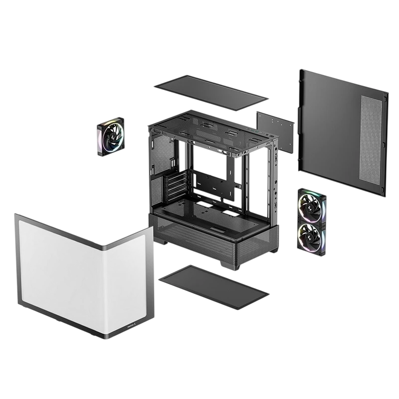 Carcasă pc deepcool cg380u 3f, micro-atx, fără psu, negru 8